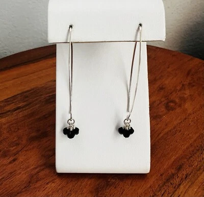 Silpada Obsidian Threader Sterling Silver  Earrings - Image 1 of 4