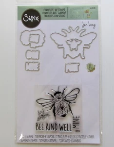 Juego de sellos y troqueles Framelits 7 troqueles 6 sellos - Sizzix 28954 Bumblebee Bee Well Nuevo en Paquete - Imagen 1 de 1