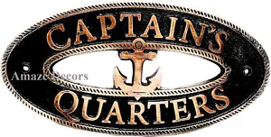  Antique Finish Captain's Quarters Sign Nautical Brass Wall Decoration Plaque - Picture 1 of 5