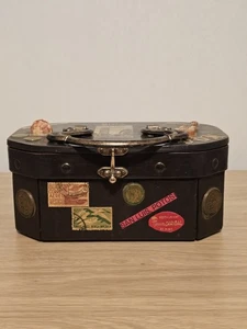 Schatulle aus Mexiko süße dekorative Holzschatulle mit Klappdeckel Schmuckschatulle - Bild 1 von 12