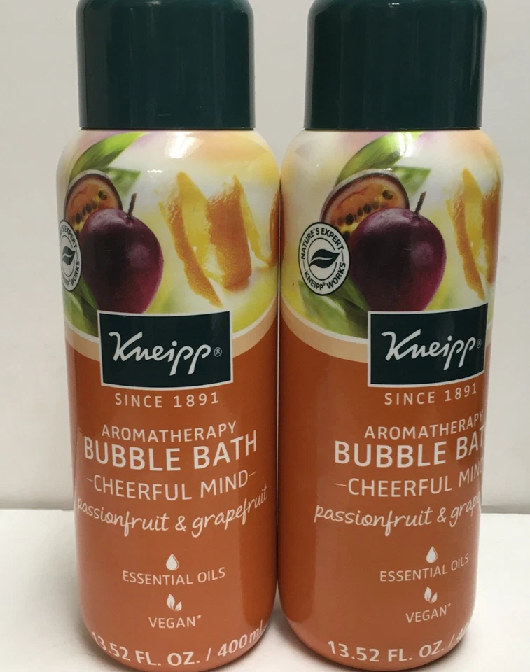 Lote de 2 aceites de espuma de baño Kneipp Gute Laune fruta de la pasión + pomelo 13,52 oz cada uno Foto 1 de 3