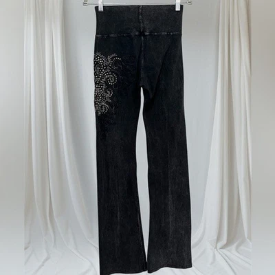 Y2K grunge Embellished Black Women's Jeans leggings size M - Image 1 of 4
