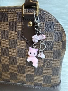 pink Cat Bag Charm Key Ring Fob Keychain Purse Charm Y2K New Gift - Picture 1 of 3