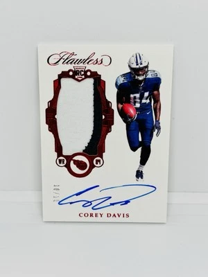 2017 Flawless COREY DAVIS Rookie Patch Auto Ruby /15 Tennessee Titans RPA #RP-CD - Image 1 of 2