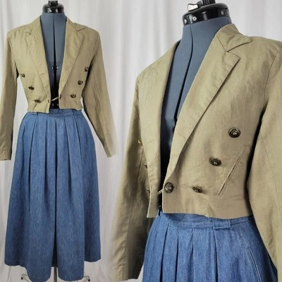 Chaqueta corta vintage Gitano frente abierto en beige talla pequeña Foto 1 de 4