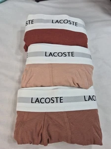 Lacoste Herren Boxershorts Gr. S Baumwolle Stretch 3er Pack braun hellbraun rost - Bild 1 von 5