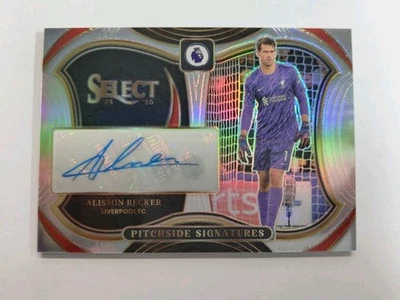 2024-25 Select EPL Pitchside Signatures Auto Silver Prizm Alisson Becker - Image 1 of 2