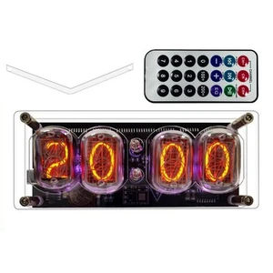 IN12 Glow Tube Clock with Remote Control and Colorful Display Features - Photo 1/13