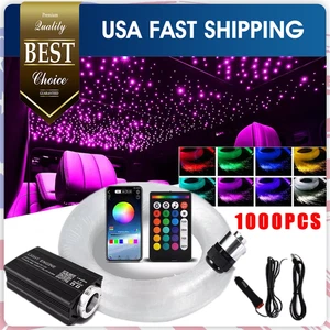 1000 PCS Car RGB Headliner Star Light Set Roof Twinkle Ceiling Light Optic Fiber - Foto 1 di 13