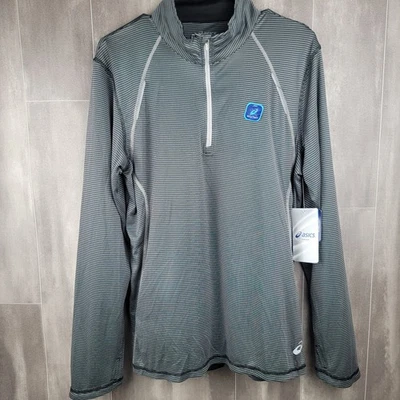 Camiseta de running de manga larga gris negra absorbente ASICS para hombre M Shosha con cremallera en cuarto Foto 1 de 4