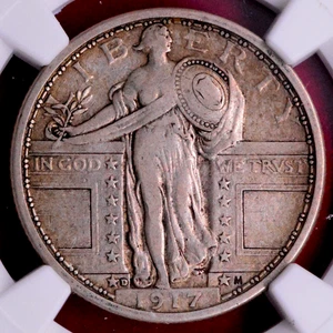 NGC VF-30! 1917-D TYPE 1 STANDING LIBERTY QUARTER - Picture 1 of 3