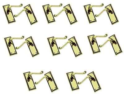  8 x Pairs of Solid Brass Georgian Scroll Door Handles Without Keyhole (JG2) - Image 1 of 2