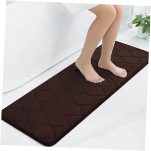 Memory Foam Bathroom Rugs, Ultra Soft & Non-Slip Bath Mat, 47''x17'' Coffee - Picture 1 of 7