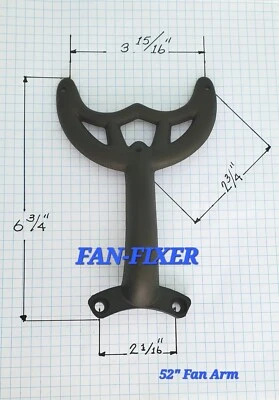 52" Oil Rubbed Bronze Ceiling Fan Blade Arm Replacement, Hunter & Hampton Bay - Image 1 of 4