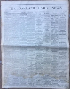 Periódico Oakland 1871 - Tren George Francis - Corrupción de Pensilvania - Mikado - Imagen 1 de 6