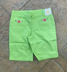 Gymboree PALM BEACH PARADISE Vintage NWT 8 Green flower gem Bermuda shorts - Picture 1 of 2