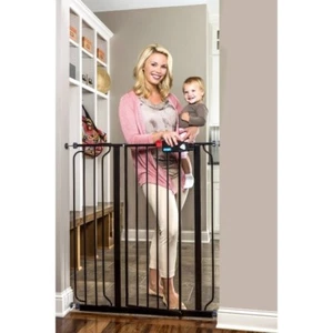 Dog Gate Indoor Tall Pet Fence Baby Barrier Adjustable Walk Thru Swinging Door - Picture 1 of 3