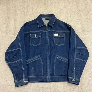 Vintage Rocawear Denim Jacket Mens XXL Blue 2000s Y2K Baggy - Picture 1 of 10