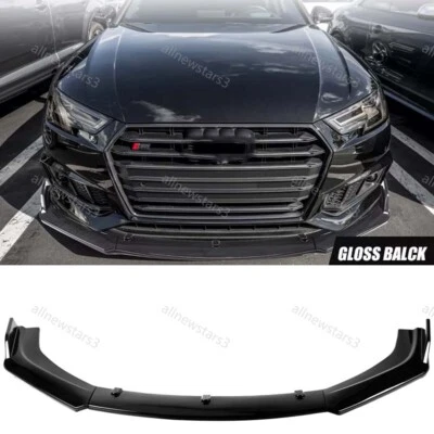 For Audi A4 B9 Sedan 2017-2018 Front Bumper Spoiler Lip Splitter Gloss Black New - Image 1 of 4