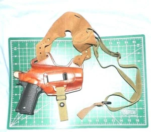 Front Line FL1055-BR RH Leather Shoulder Holster Suede Harness ParaOrd 5" 1911 - Picture 1 of 12