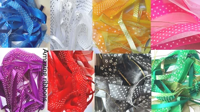 1X 10M Satin & Organza Ribbon Bundle CRATFS TYING BABY RED BLUE PINK GREEN BLACK - Image 1 of 4