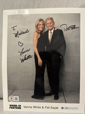 Pat Sajak Vanna White Signed Autographed 8x10 Photo Wheel Of Fortune Beckett COA