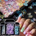 100pcs 3D Aurora Bows Mix Ribbon Butterfly Crystal Jewelry Beauty DIY Decoration