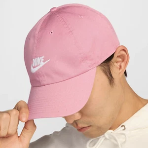 Nike Club Unstructured Futura Wash Cap Size S/M White Pink Hat FB5368 699 - Picture 1 of 10