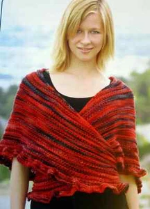 PRETTY RUFFLES SHAWL to KNIT in ANY WEIGHT YARN by BEV GALESKAS FIBER TRENDS - Picture 1 of 1