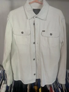 Buffalo David Bitton cream corduroy shirt jacket Shacket button front pockets S - Picture 1 of 6