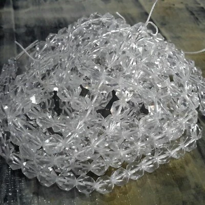 Natural Quartz Crystal, 6x5mm, Star Cut Facet, Approx 63 pcs Free postage. Oz - Image 1 of 2