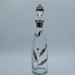 Jarra de vidrio de mediados de siglo con patrón floral - Imagen 1 de 4
