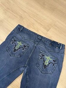 Antik Denim Jeans Skater Baggy Y2K Straight Embroidered Hip Hop Western 42 x 34 - Picture 1 of 5