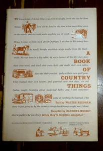 A Book Of Country Things 1965  5th Printing Walter Needham HB DJ Illustrated - Imagen 1 de 5