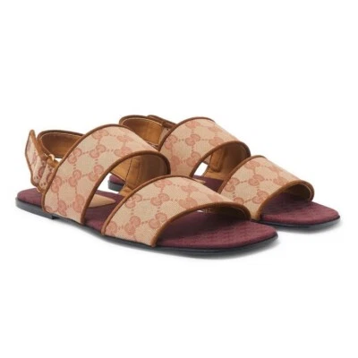 Sandalias de lona GUCCI Supreme con monograma para hombre talla 7 EE. UU. 7,5 gamuza logotipo extensiones planas Foto 1 de 4