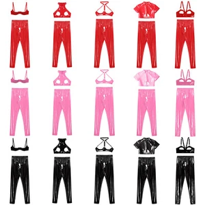 Woman Crop Top With Pants High Waist Lingerie Sets Harness Vest Pantyhose Suit - Picture 1 of 162