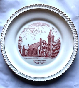 HTF First Baptist Church, Wyoming, New York 10" 150th Memorial Plate 1810-1960 - Picture 1 of 5