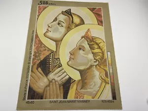 Tapiz de lona Seg De Paris Saint Jean Marie punta de aguja 14 pulgadas por 20 pulgadas Francia - Imagen 1 de 4