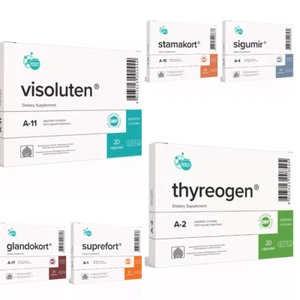 Khavinson Natural Peptides & Bioregulators 20 Caps- Vesuluten. Endoluten - Picture 1 of 22