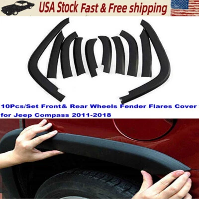 10Pcs/Set Front& Rear Wheels Fender Flares Cover for Jeep Compass 2011-2018 — 第 1/4 张图片