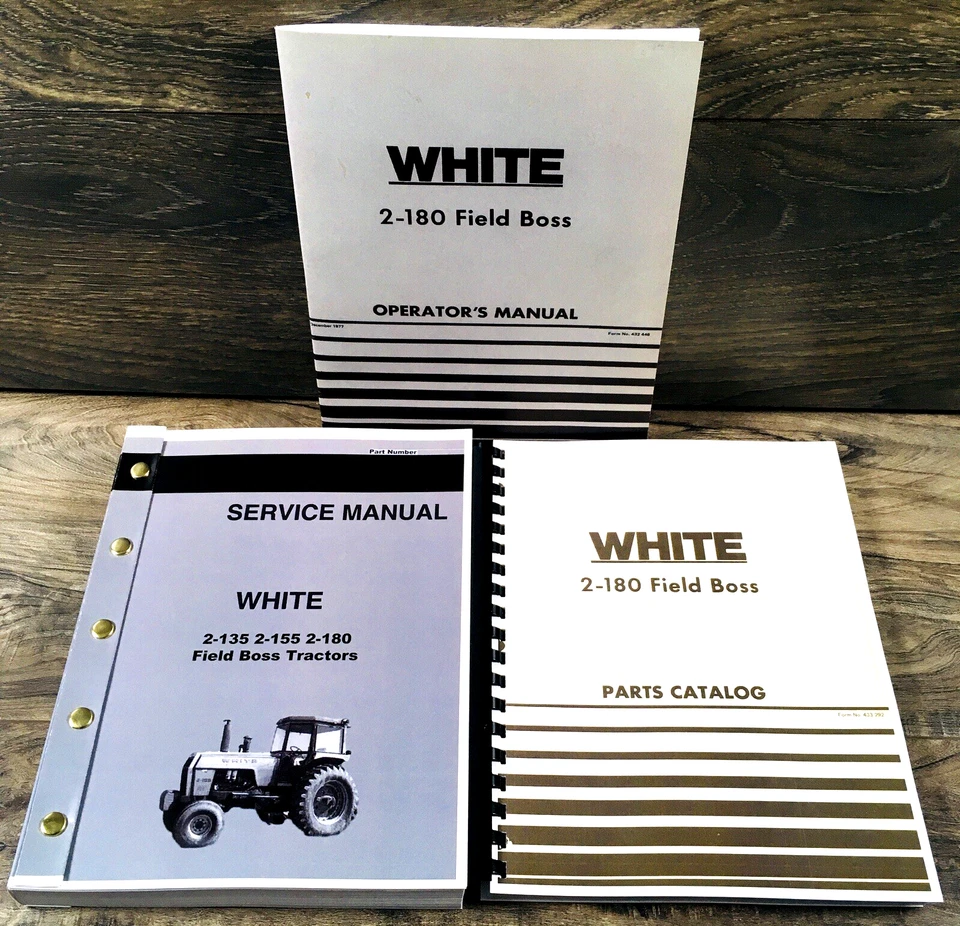 White 2-180 Field Boss Tractors Service Manual Parts Operators Book Set Repair - Image 1 of 4