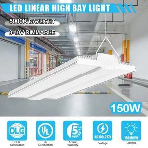 150W LED Linear High Bay Shop Light Commercial Hanging Warehouse Workshop Lights - Bild 1 von 15