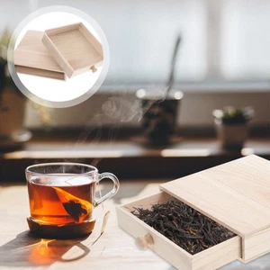 Tea Bag Container Storage Jar Home Organization Wood Small Gifts - Picture 1 of 10