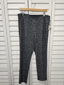 Anne Klein Plaid Pull On Stretch Slim Leg Ankle Pants Women’s Size Large NWT - Imagen 1 de 10