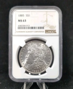 Dólar Morgan 1885 $1 NGC MS 63 #5808 - Imagen 1 de 2