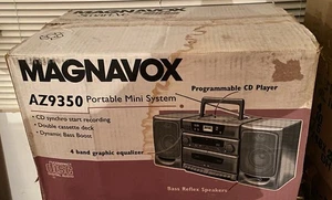 Mini sistema portátil reproductor de CD Magnavox, AZ9350 de colección doble cubierta de casete sin usar, en caja - Imagen 1 de 9