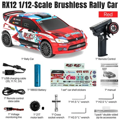 ZD Racing RX12 RC 1/12 4WD 2.4G Car 70KM/H Brushless Motor Dirft Rally Vehicle - Image 1 of 4