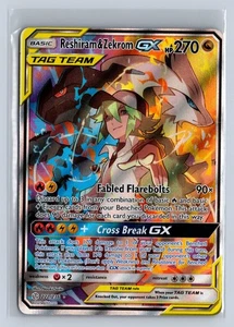 2019 Pokemon Cosmic Eclipse Reshiram & Zekrom GX #222/236 MP - Picture 1 of 2