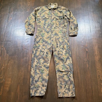 Vintage Gander Mountain Coveralls Mens M Leaf Camo Hunting Unlined MADE IN USA - Image 1 of 4