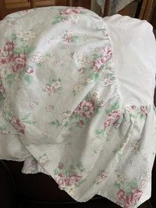 Pottery Barn Kids Gray Cottage Floral Rose Crib Bedskirt Nursery Baby Bedding - Picture 1 of 14